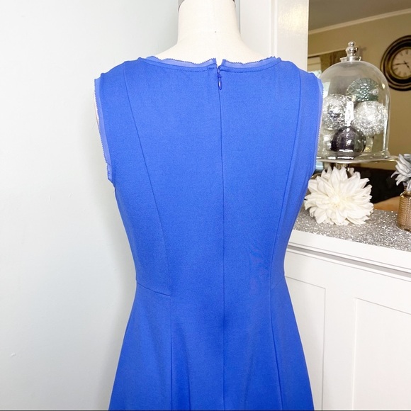 Talbots Blue Fit & Flare Party Dress Sleeveless XS 2 - Picture 7 of 10